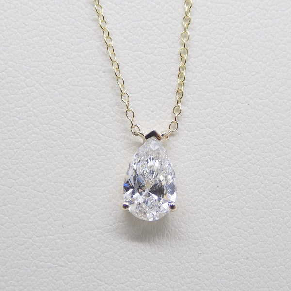 9ct Yellow Gold Pear Cut Lab Grown Diamond Pendant 1.00ct SKU 7743855