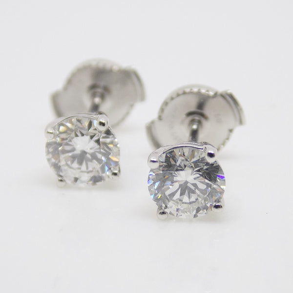 18ct White Gold Round Brilliant Lab Grown Diamond Stud Earrings SKU 7743857 1.50CT