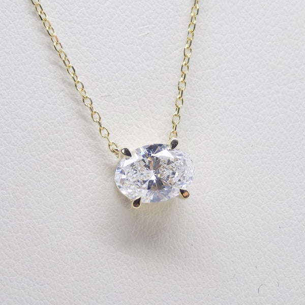18CT Yellow Gold Oval Cut Lab Grown Diamond Pendant SKU 7743859 1.05CT