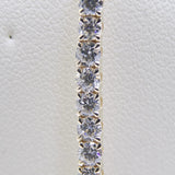 9ct Yellow Gold Talon Claw Round Brilliant Lab Grown Diamonds Bracelet 5.00CT SKU 7743880