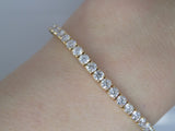 9ct Yellow Gold Talon Claw Round Brilliant Lab Grown Diamonds Bracelet 7.00CT SKU 7743883