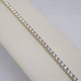 9ct Yellow Gold Talon Claw Round Brilliant Lab Grown Diamonds Bracelet 7.00CT SKU 7743883