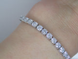 9ct White Gold Talon Claw Round Brilliant Lab Grown Diamonds Bracelet 10.00CT SKU 7743884