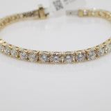 9ct Yellow Gold Talon Claw Round Brilliant Lab Grown Diamonds Bracelet 10.00CT SKU 7743885