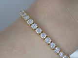 9ct Yellow Gold Talon Claw Round Brilliant Lab Grown Diamonds Bracelet 10.00CT SKU 7743885