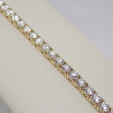 9ct Yellow Gold Talon Claw Round Brilliant Lab Grown Diamonds Bracelet 10.00CT SKU 7743885