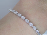 9ct White Gold Talon Claw Oval Lab Grown Diamonds Bracelet 7.00CT SKU 7743886