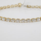 9ct Yellow Gold Talon Claw Oval Lab Grown Diamonds Bracelet 7.00CT SKU 7743887