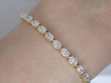 9ct Yellow Gold Talon Claw Oval Lab Grown Diamonds Bracelet 7.00CT SKU 7743887