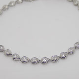 9ct White Gold Rubover Pear Cut Lab Grown Diamonds Bracelet 4.35CT SKU 7743888