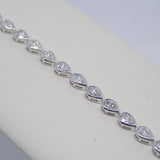 9ct White Gold Rubover Pear Cut Lab Grown Diamonds Bracelet 4.35CT SKU 7743888