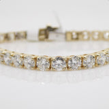 9ct Yellow Gold Talon Claw Round Brilliant Lab Grown Diamonds Bracelet 15.00CT SKU 7743912