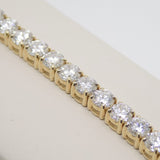 9ct Yellow Gold Talon Claw Round Brilliant Lab Grown Diamonds Bracelet 15.00CT SKU 7743912