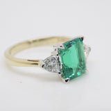 9ct Yellow Gold Emerald Cut Lab Grown Emerald and Lab Grown Diamonds SKU 7754002