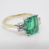 9ct Yellow Gold Emerald Cut Lab Grown Emerald and Lab Grown Diamonds SKU 7754003