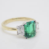 9ct Yellow Gold Emerald Cut Lab Grown Emerald and Lab Grown Diamonds SKU 7754004