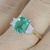 9ct Yellow Gold Emerald Cut Lab Grown Emerald and Lab Grown Diamonds SKU 7754004