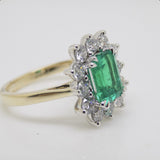 9ct Yellow Gold Emerald Cut Lab Grown Emerald and Lab Grown Diamonds SKU 7754005