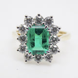 9ct Yellow Gold Emerald Cut Lab Grown Emerald and Lab Grown Diamonds SKU 7754005