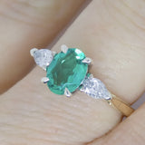 9ct Yellow Gold Oval Lab Grown Emerald and Pear Cut Lab Grown Diamonds SKU 7754006