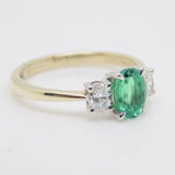 9CT Yellow Gold Oval Cut Lab Grown Emerald and Oval Cut Lab Grown Diamonds SKU 7754007