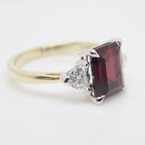 9ct Yellow Gold Emerald Cut Lab Grown Ruby and Lab Grown Diamonds SKU 7756001