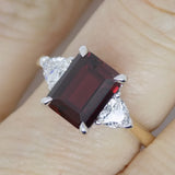 9ct Yellow Gold Emerald Cut Lab Grown Ruby and Lab Grown Diamonds SKU 7756001
