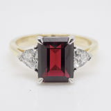 9ct Yellow Gold Emerald Cut Lab Grown Ruby and Lab Grown Diamonds SKU 7756001