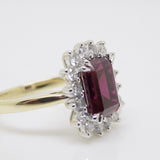 9ct Yellow Gold Emerald Cut Lab Grown Ruby and Lab Grown Diamonds SKU 7756003