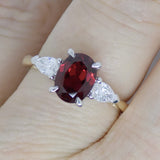 9ct Yellow Gold Oval Cut Lab Grown Ruby and Lab Grown Diamonds SKU 7756004