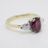 9ct Yellow Gold Oval Cut Lab Grown Ruby and Lab Grown Diamonds SKU 7756004