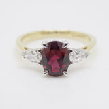 9ct Yellow Gold Oval Cut Lab Grown Ruby and Lab Grown Diamonds SKU 7756004