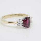 9CT Yellow Gold Oval Cut Lab Grown Ruby and Oval Lab Grown Diamonds SKU 7756006