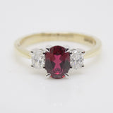 9CT Yellow Gold Oval Cut Lab Grown Ruby and Oval Lab Grown Diamonds SKU 7756006