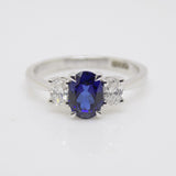 9CT White Gold Oval Cut Lab Grown Sapphire and Oval Cut Lab Grown Diamonds SKU 7757007