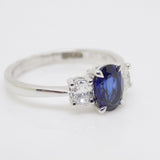 9CT White Gold Oval Cut Lab Grown Sapphire and Oval Cut Lab Grown Diamonds SKU 7757007