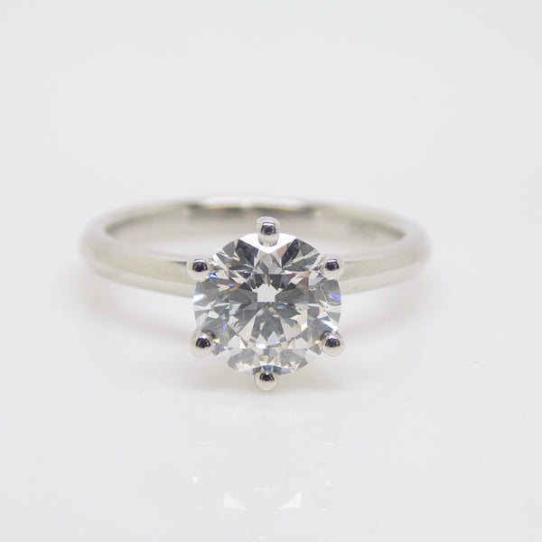 18ct White Gold Lab Grown Round Brilliant Diamond Solitaire Engagement Ring 1.60ct SKU 7707042