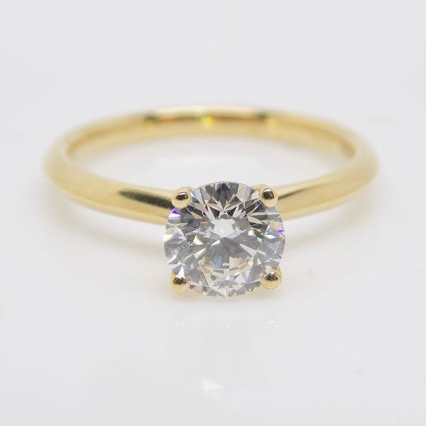 18ct Yellow Gold Lab Grown Round Brilliant Diamond Solitaire Engagement Ring 1.00CT SKU 7707044
