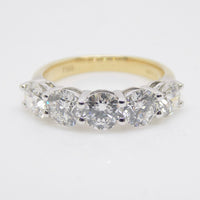 18ct Yellow Gold/White Gold Head 5 Lab Grown Diamonds Ring 3.25ct SKU 7707104