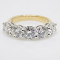 18ct Yellow Gold/White Gold Head 5 Lab Grown Diamonds Ring 2.50ct SKU 7707105