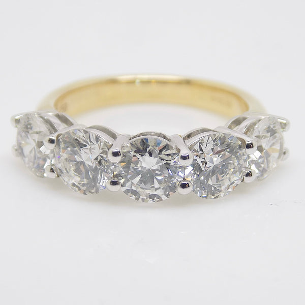 18ct Yellow Gold/White Gold Head 5 Lab Grown Diamonds Ring 3.25ct SKU 7707104