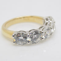 18ct Yellow Gold/White Gold Head 5 Lab Grown Diamonds Ring 2.50ct SKU 7707105