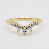 18CT Yellow Gold Marquise and Round Lab Grown Diamond Wishbone Ring 0.38ct SKU 7707106