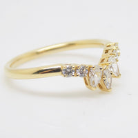 18CT Yellow Gold Marquise and Round Lab Grown Diamond Wishbone Ring 0.38ct SKU 7707106