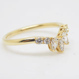 18CT Yellow Gold Marquise and Round Lab Grown Diamond Wishbone Ring 0.38ct SKU 7707106