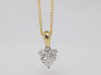 9ct Yellow Gold Illusion Set Diamond Heart Shape Pendant 0.06ct SKU 1541016
