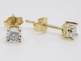 9ct Gold Claw Set Illusion Set Diamond Stud Earrings 0.10ct SKU 1542019