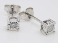 9ct Gold Claw Set Illusion Set Diamond Stud Earrings 0.10ct SKU 1542019