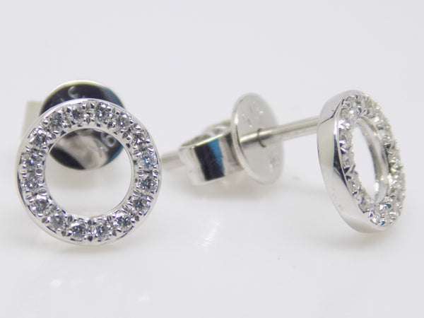 9ct Gold Diamond Circle Stud Earrings 0.12ct SKU 1642022
