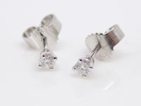 9ct White Gold Claw Set Round Brilliant Diamond Earrings 0.10ct SKU 1642040